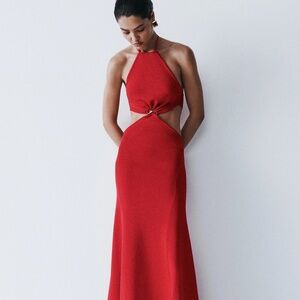 Meshki Marlowe Halter Knit Maxi Dress - XXS